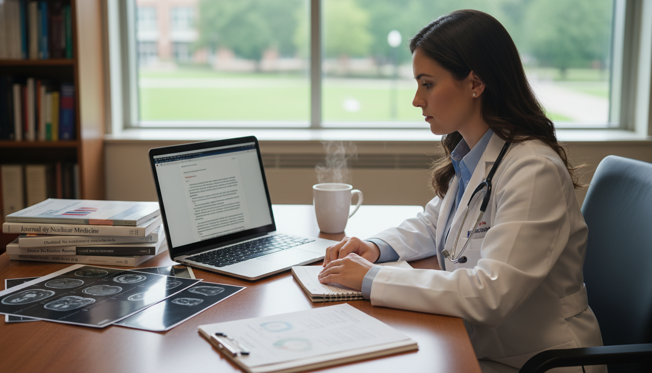 Nuclear medicine resident writing a research manuscript Nuclear medicine resident writing a research manuscript - DO graduate residency for Research During Residency for DO Graduate