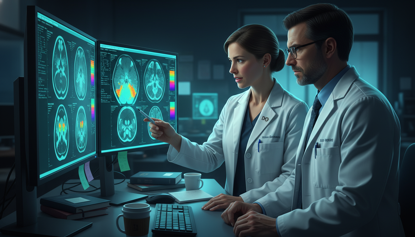 Nuclear medicine residents reviewing PET/CT scans together Nuclear medicine residents reviewing PET/CT scans together - DO graduate residency for Resident Turnover Warning Signs for DO