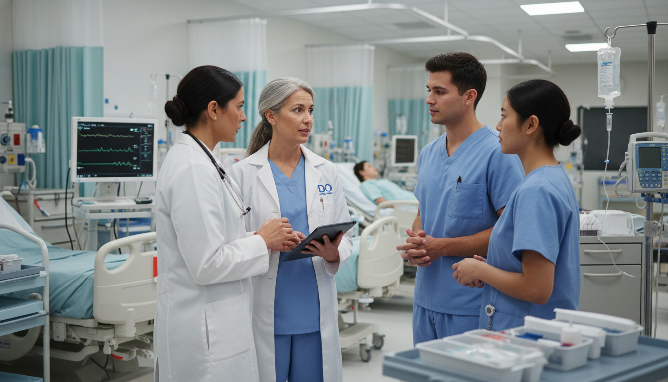 OB GYN team on labor and delivery with visiting student OB GYN team on labor and delivery with visiting student - DO graduate residency for Away Rotation Strategy for DO Graduate in