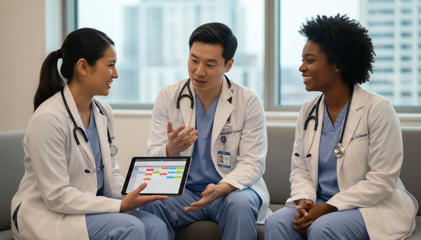 Resident physicians discussing OB GYN training environment Resident physicians discussing OB GYN training environment - DO graduate residency for How to Research Programs for DO Gradua