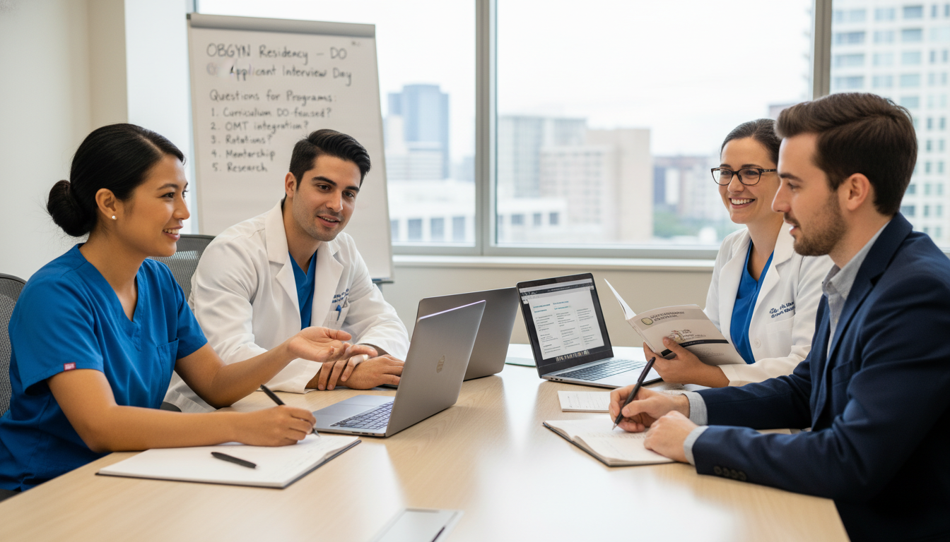 Residency interview group discussion with OB GYN residents and DO applicant Residency interview group discussion with OB GYN residents and DO applicant - DO graduate residency for Questions to Ask Prog