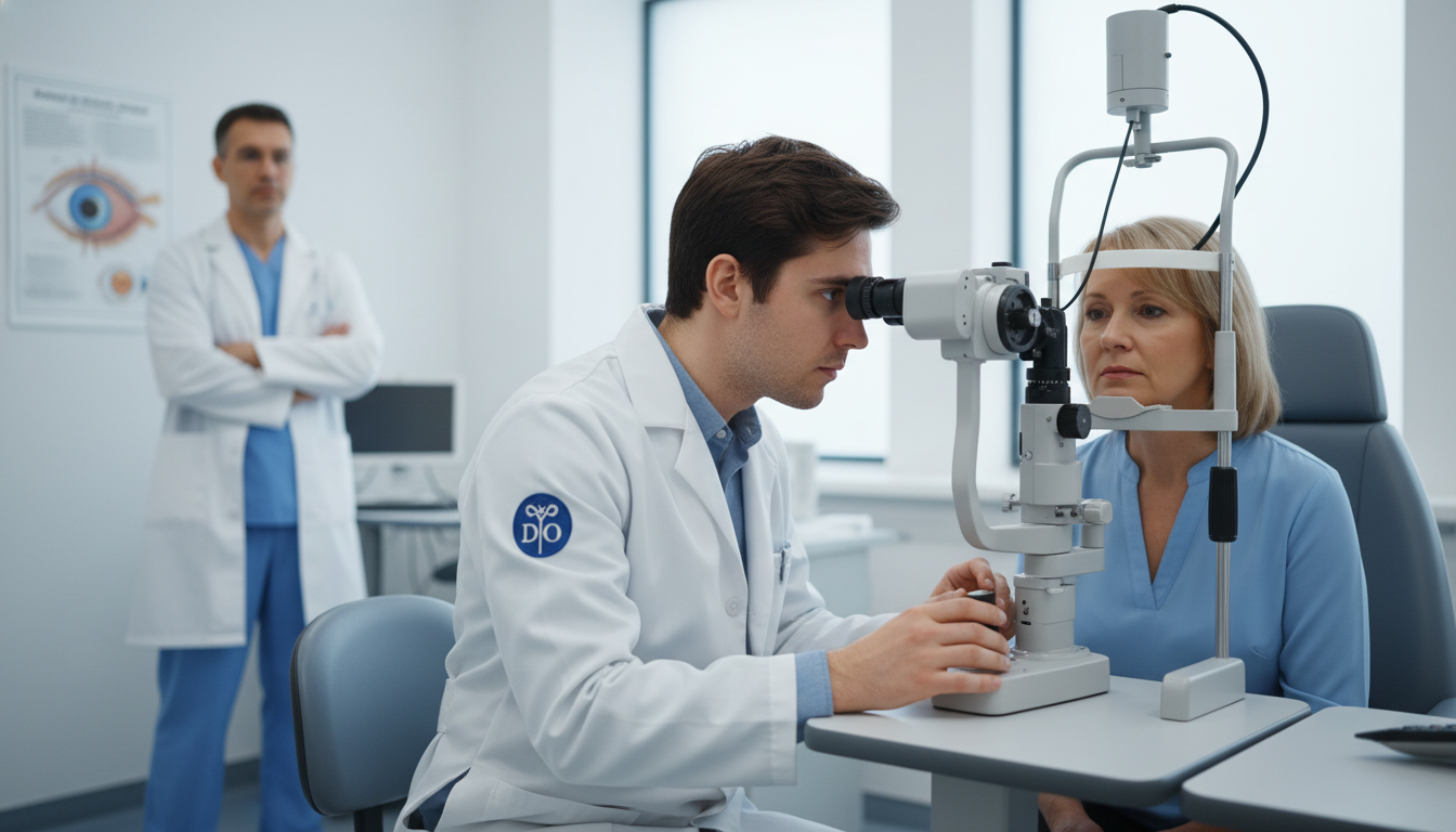 DO graduate performing eye exam during clinical rotation DO graduate performing eye exam during clinical rotation - DO graduate residency for Addressing Red Flags for DO Graduate in