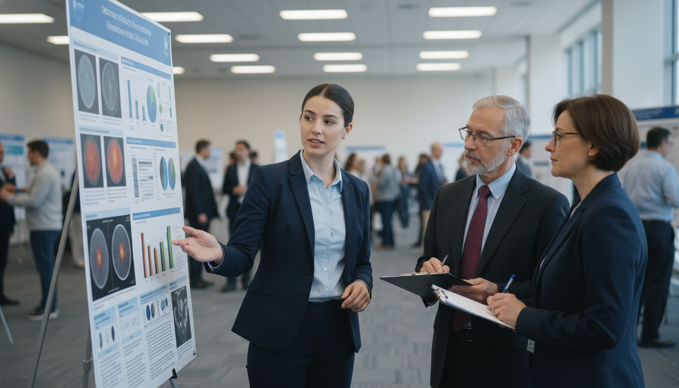 Ophthalmology resident presenting research poster - DO graduate residency for Research Profile Building for DO Graduate in Op