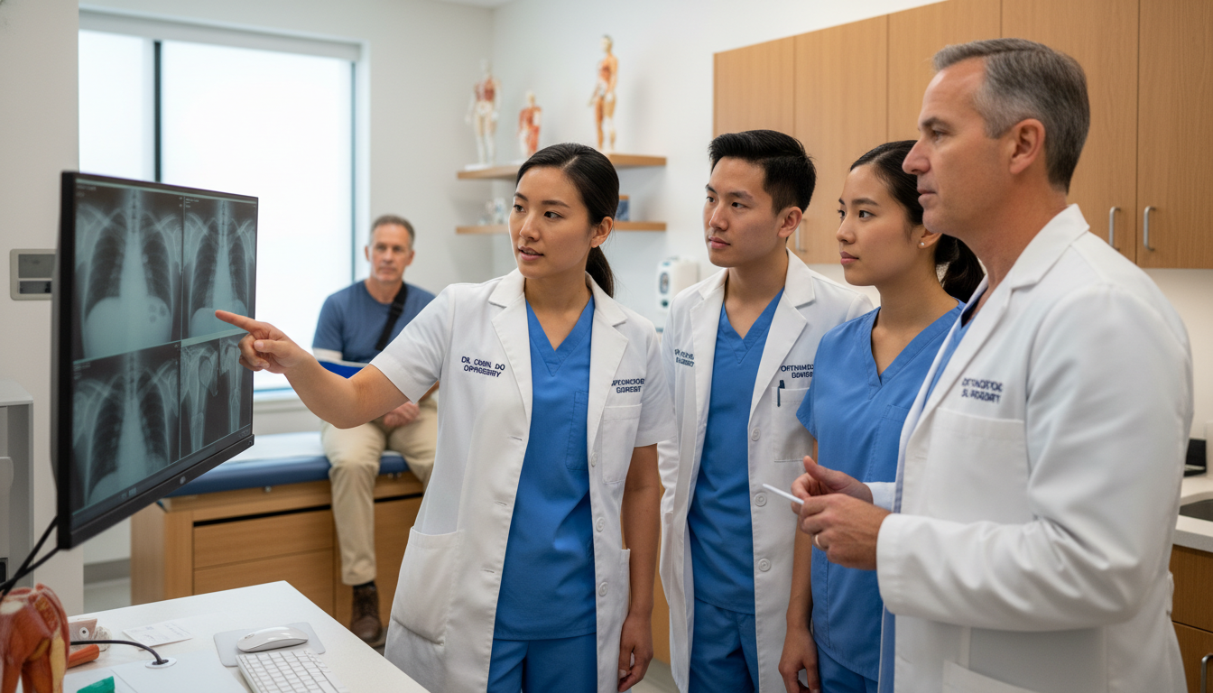 Orthopedic away rotation student working with residents and attending in clinic Orthopedic away rotation student working with residents and attending in clinic - DO graduate residency for Away Rotation Str