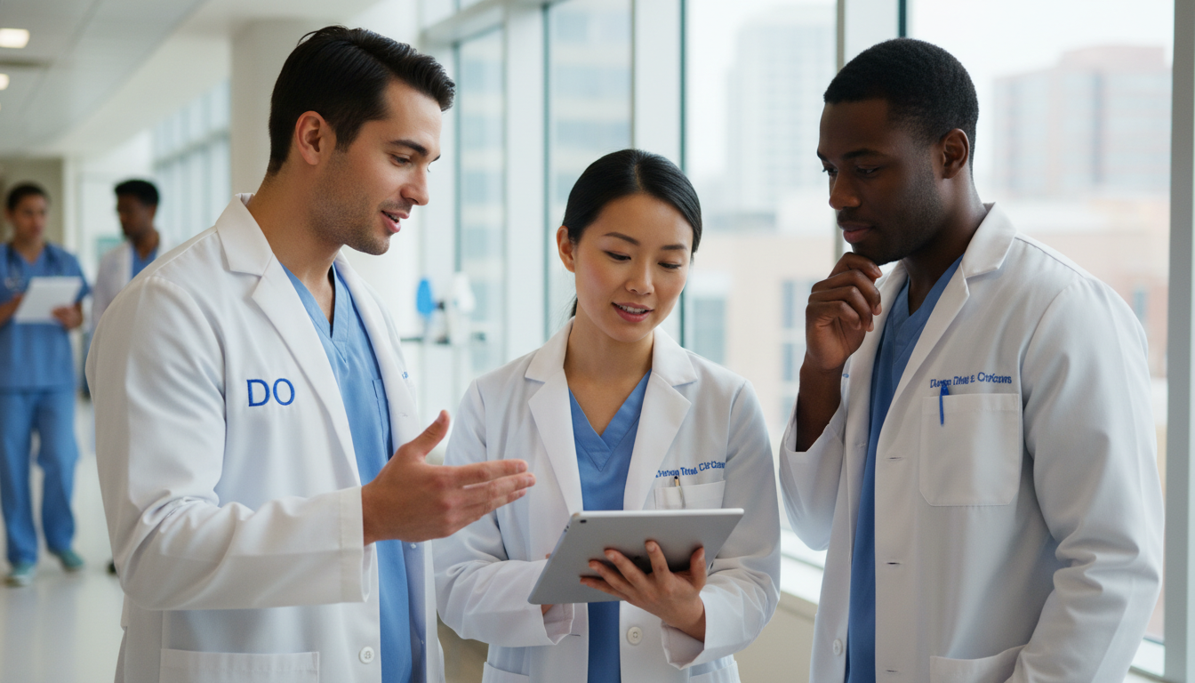 Group of orthopedic surgery residents including DO graduate in hospital setting Group of orthopedic surgery residents including DO graduate in hospital setting - DO graduate residency for Questions to Ask