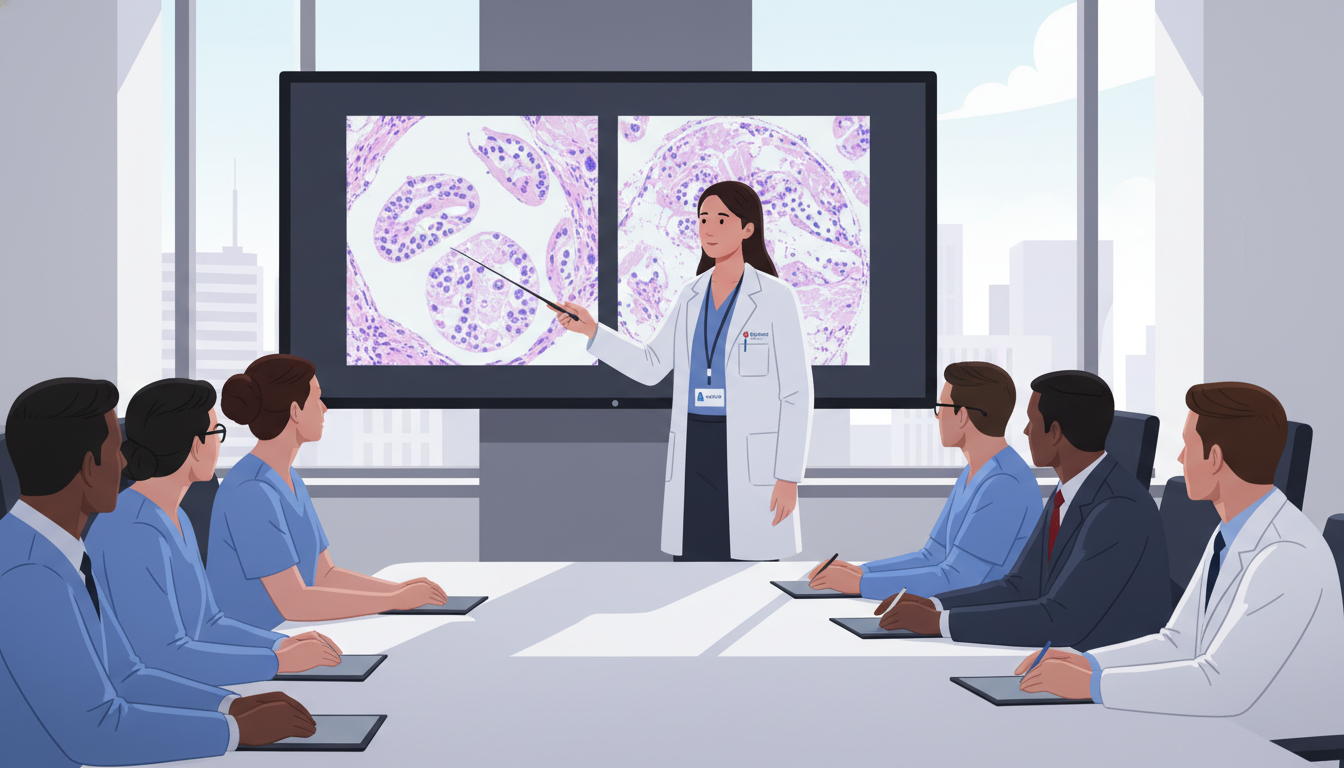 Pathology fellow presenting at a tumor board - DO graduate residency for Fellowship Preparation for DO Graduate in Pathology
