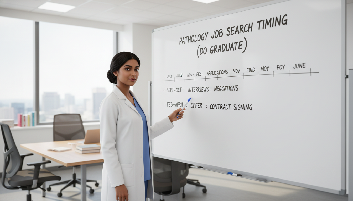 Timeline planning for pathology attending job search Timeline planning for pathology attending job search - DO graduate residency for Job Search Timing for DO Graduate in Patholo