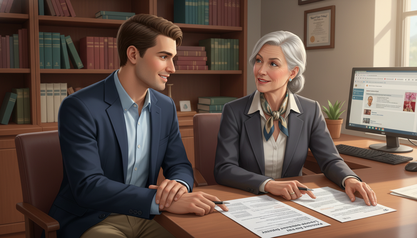 DO applicant discussing pathology residency options with mentor - DO graduate residency for Low Step Score Strategies for DO