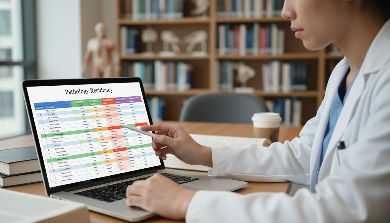 Medical student using spreadsheet for residency program selection strategy - DO graduate residency for Program Selection Stra