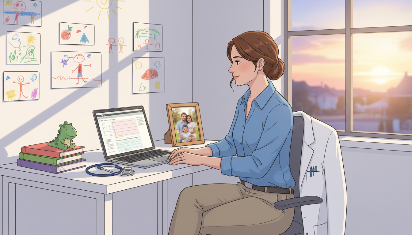 Pediatrician balancing work and home life in a community clinic setting Pediatrician balancing work and home life in a community clinic setting - DO graduate residency for Academic vs Private Pract