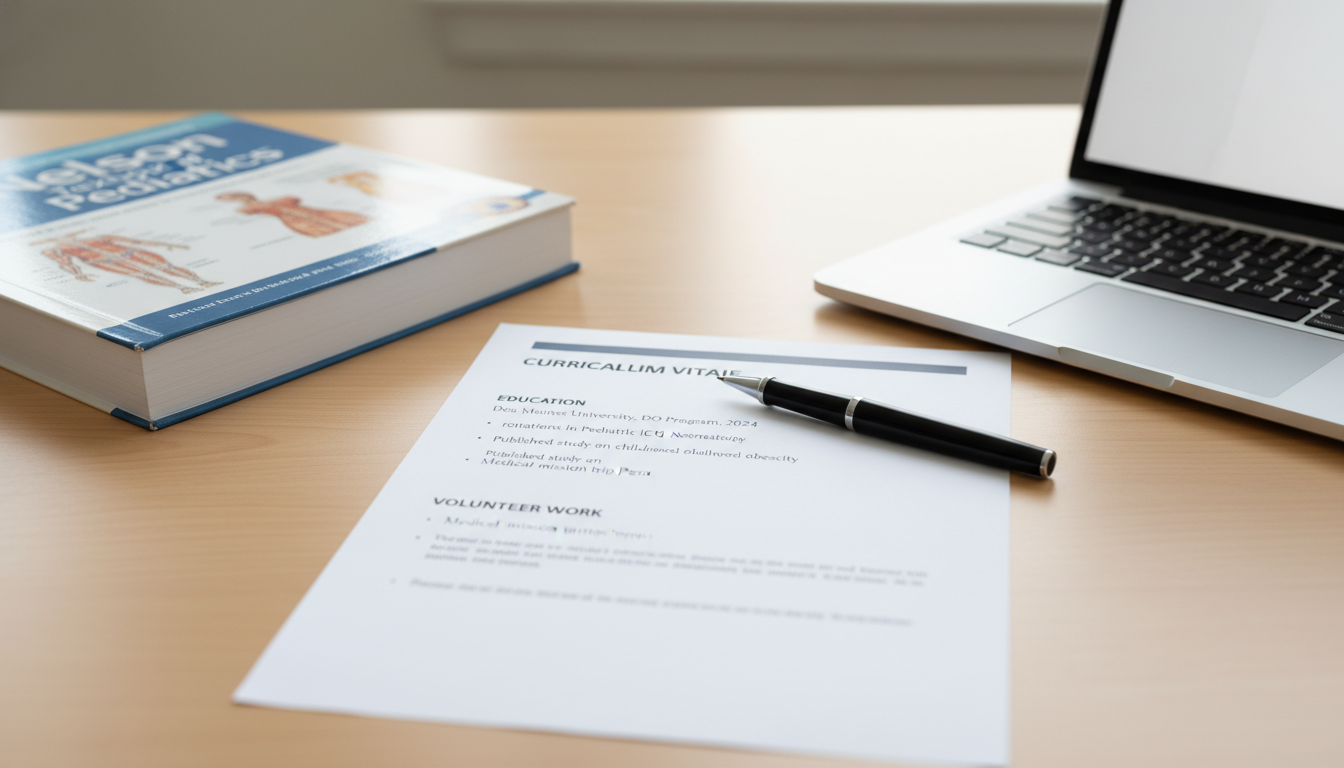 Organized medical student CV layout for pediatrics residency Organized medical student CV layout for pediatrics residency - DO graduate residency for CV Building for DO Graduate in Pedia