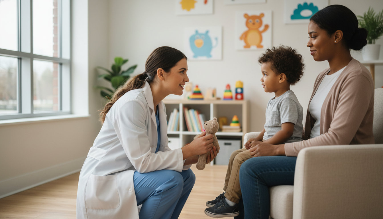 Pediatrics resident interacting with child patient Pediatrics resident interacting with child patient - DO graduate residency for Common Interview Questions for DO Graduate in