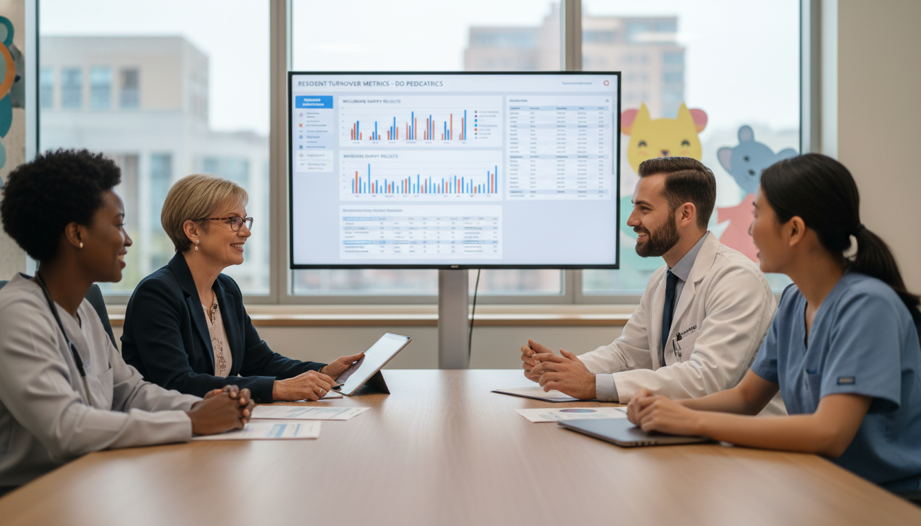 Pediatric residency leadership and residents discussing program structure Pediatric residency leadership and residents discussing program structure - DO graduate residency for Resident Turnover Warni