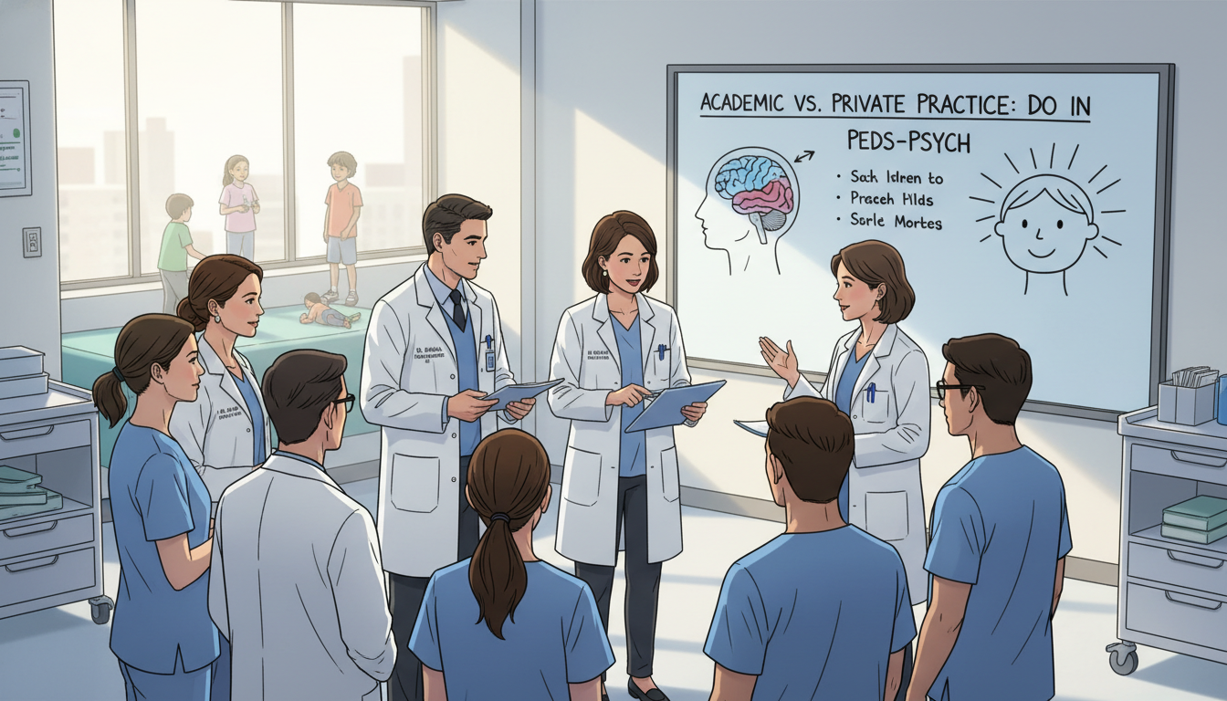 Academic pediatrics psychiatry team teaching residents and students Academic pediatrics psychiatry team teaching residents and students - DO graduate residency for Academic vs Private Practice