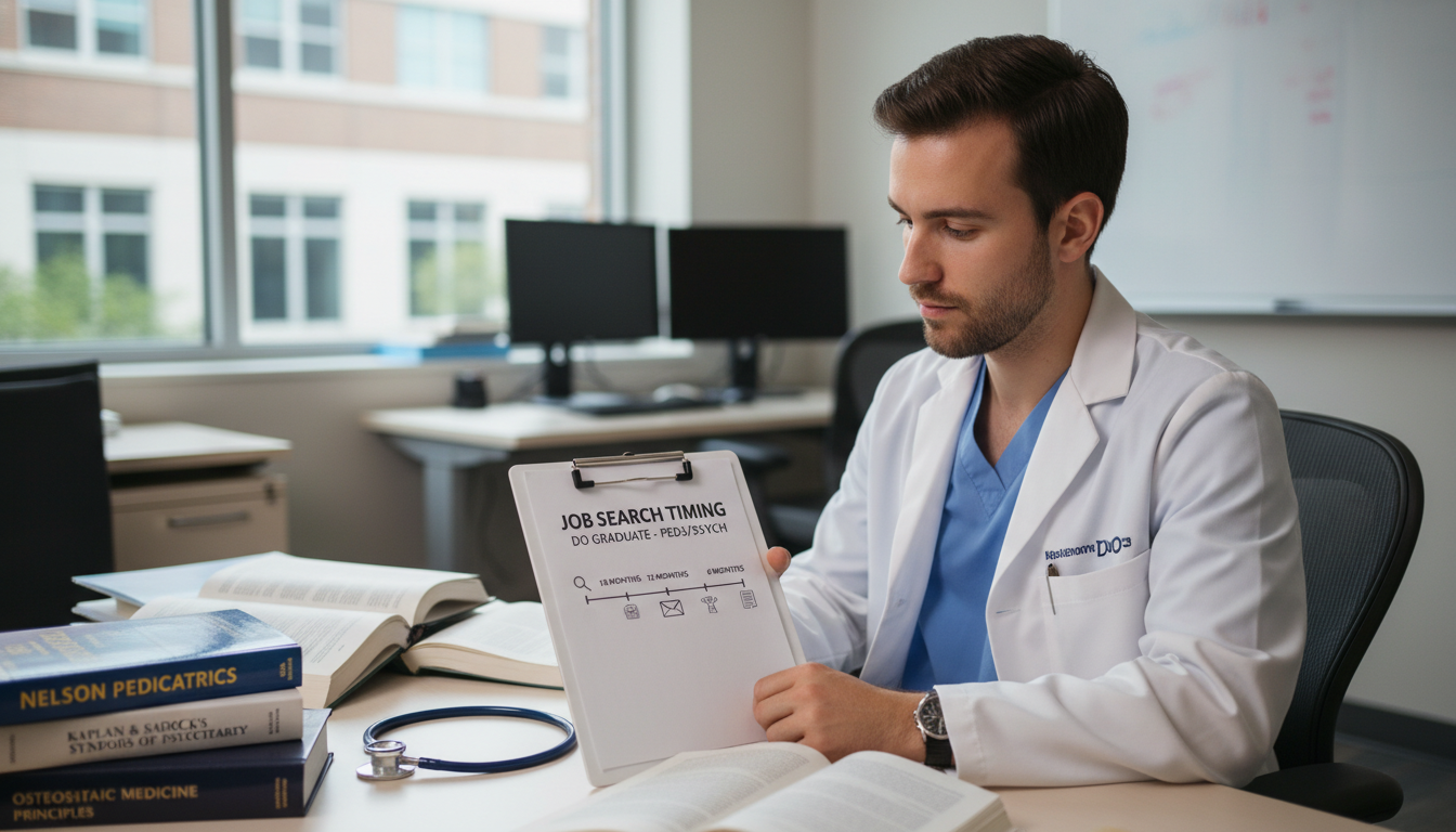 Pediatrics-psychiatry DO graduate reviewing job search timeline - DO graduate residency for Job Search Timing for DO Graduate