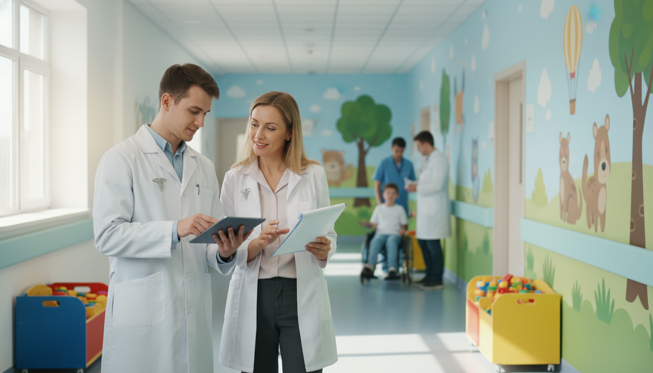 Osteopathic student working with pediatric psychiatry attending on rounds Osteopathic student working with pediatric psychiatry attending on rounds - DO graduate residency for Letters of Recommendati