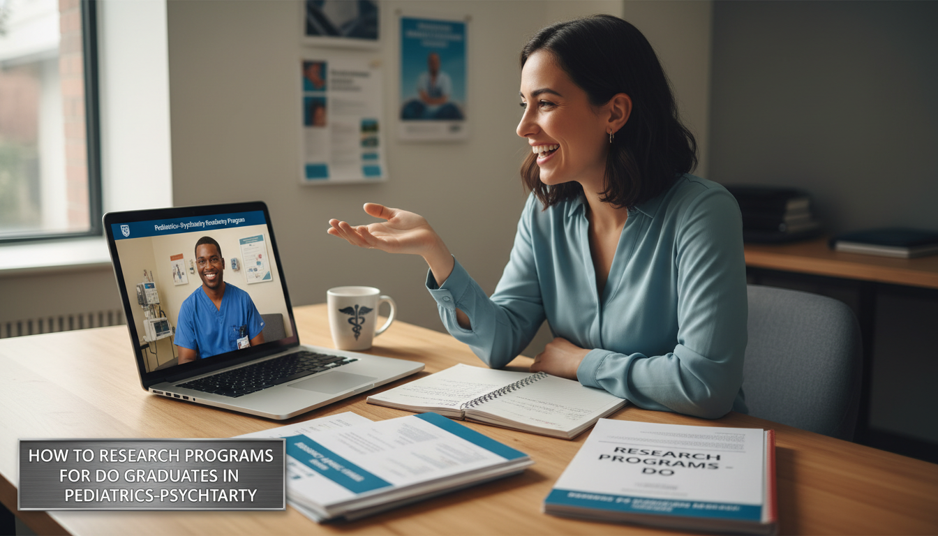 DO applicant on video call with pediatric-psychiatry resident DO applicant on video call with pediatric-psychiatry resident - DO graduate residency for How to Research Programs for DO Gra