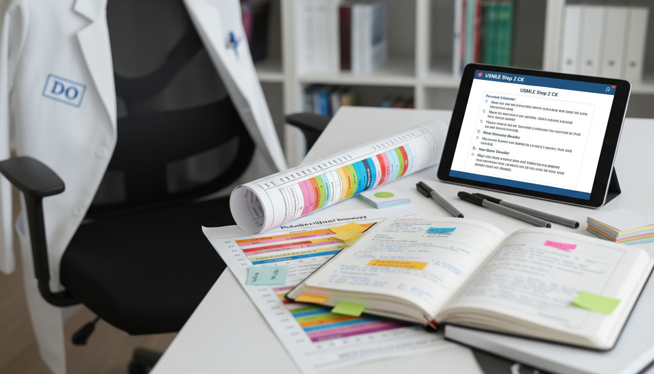 Medical student reviewing pediatric growth chart and psychiatry notes Medical student reviewing pediatric growth chart and psychiatry notes - DO graduate residency for USMLE Step 2 CK Preparation