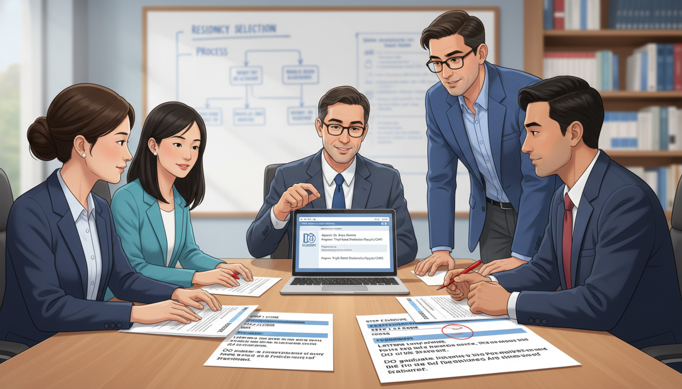 Residency interview panel reviewing DO applicant’s file - DO graduate residency for Step Score Strategy for DO Graduate in Pe