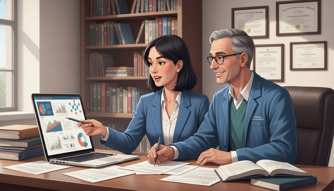 DO plastic surgery applicant reviewing research with mentor DO plastic surgery applicant reviewing research with mentor - DO graduate residency for Networking in Medicine for DO Graduat