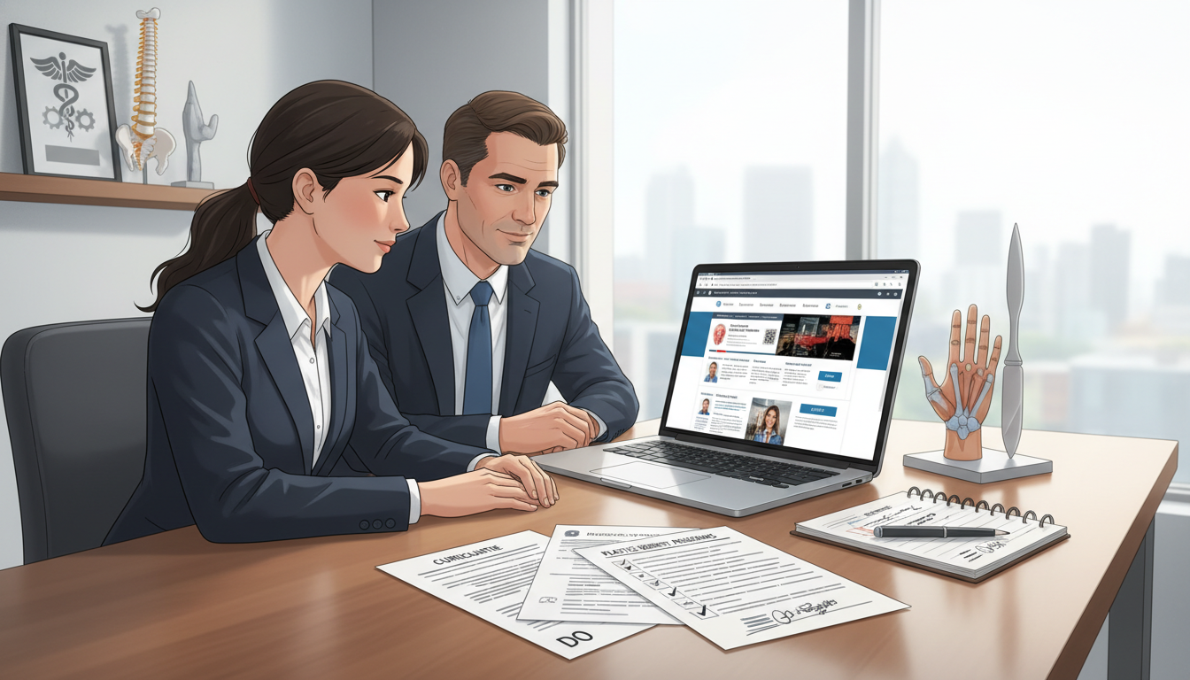 DO graduate meeting with a plastic surgery mentor to discuss residency strategy DO graduate meeting with a plastic surgery mentor to discuss residency strategy - DO graduate residency for How to Research P