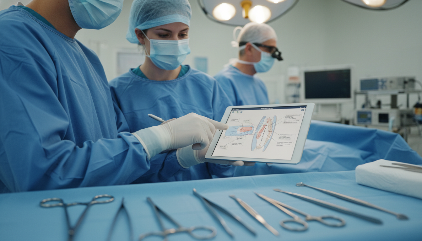Plastic surgery resident teaching a DO student in the operating room - DO graduate residency for Step Score Strategy for DO G