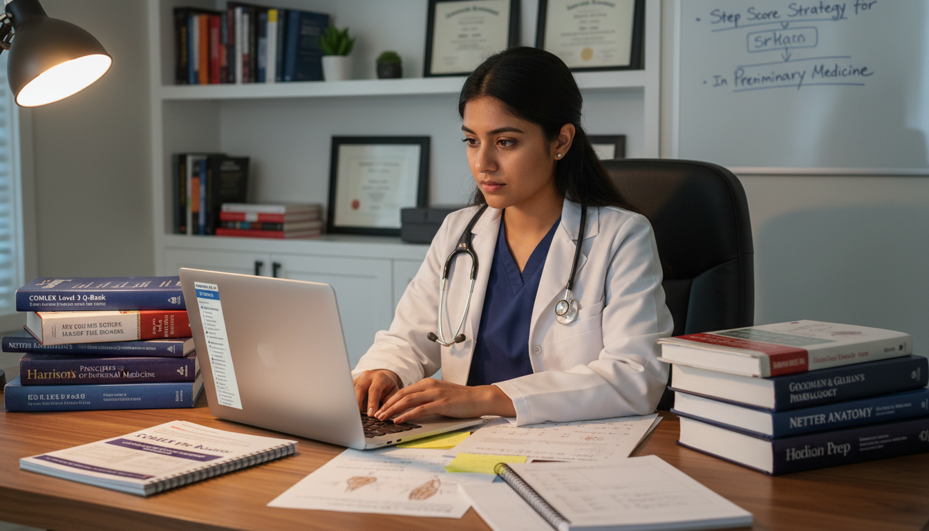 DO graduate studying for Step 2 CK with digital resources and notes - DO graduate residency for Step Score Strategy for DO Gr