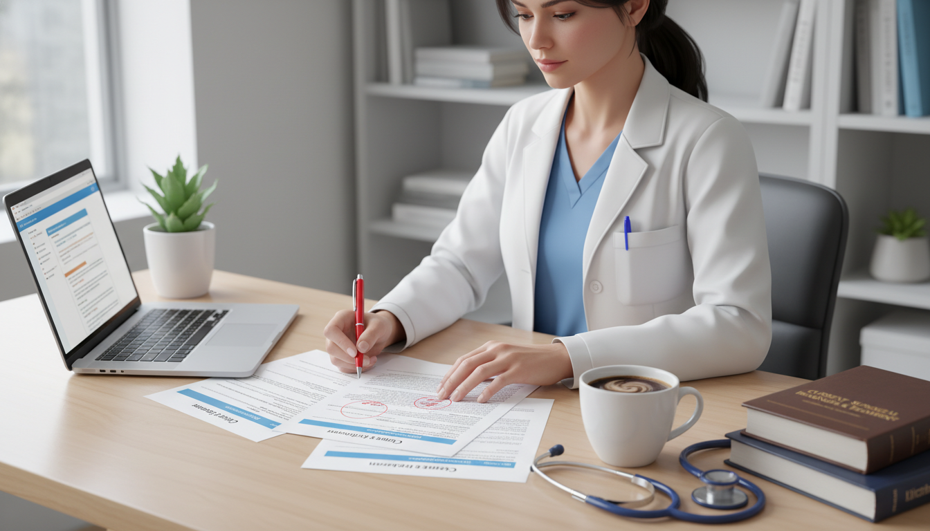 Medical graduate organizing CV content at a desk Medical graduate organizing CV content at a desk - DO graduate residency for CV Building for DO Graduate in Preliminary Surge