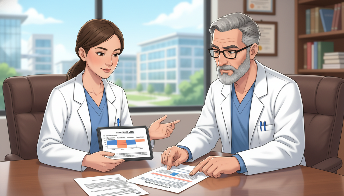 DO prelim surgery resident discussing career options with mentor - DO graduate residency for Job Search Timing for DO Graduat