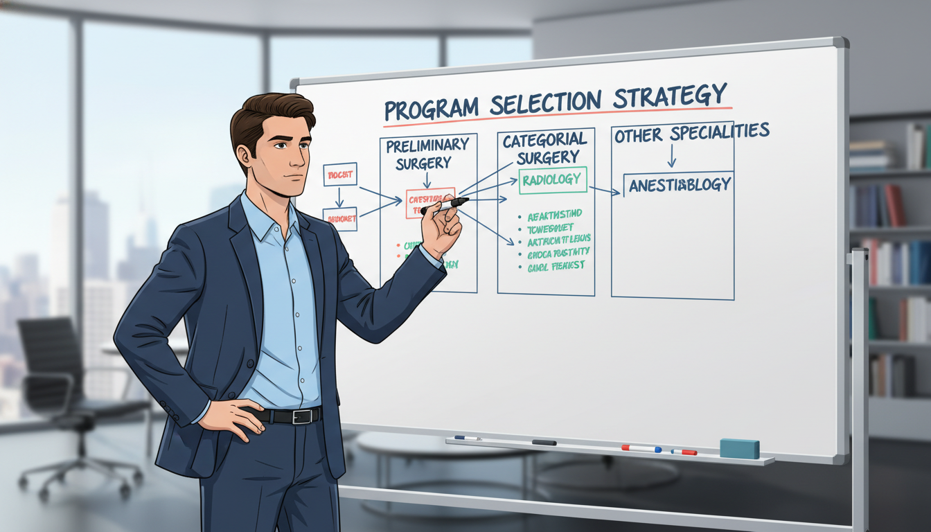 DO medical graduate mapping out residency program selection strategy on whiteboard - DO graduate residency for Program Select