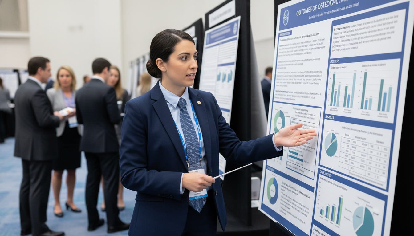 Osteopathic surgery resident presenting research at academic conference - DO graduate residency for Research During Residency