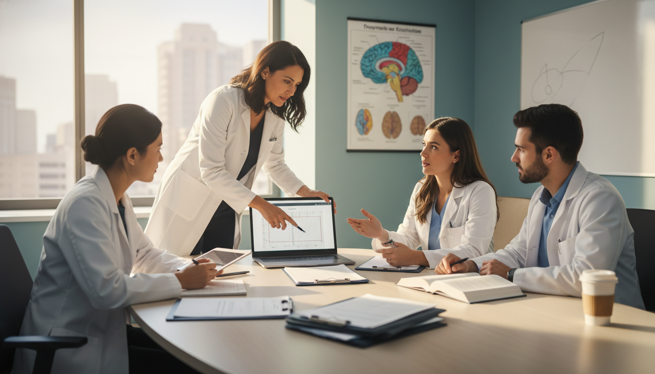 Psychiatry residents and attending in clinical discussion Psychiatry residents and attending in clinical discussion - DO graduate residency for How to Research Programs for DO Graduat