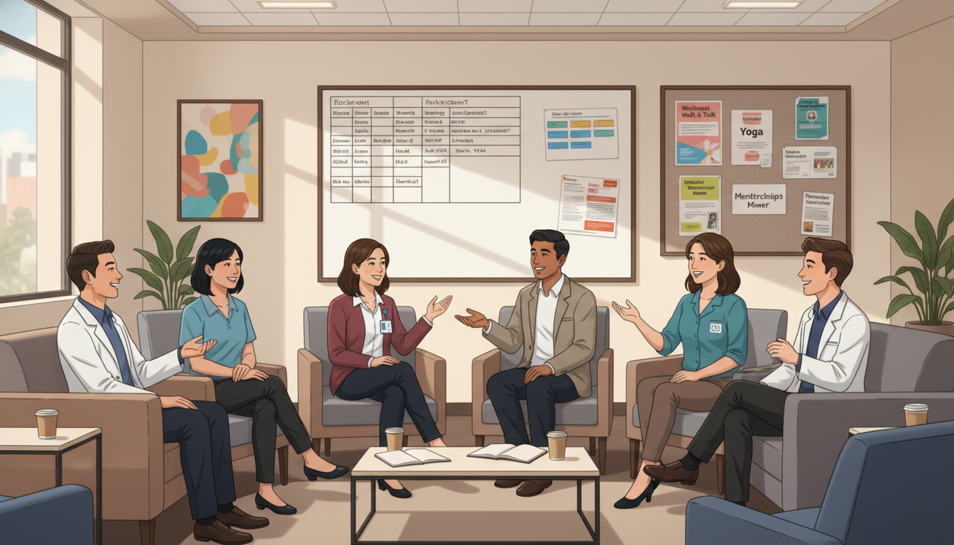 Psychiatry residents discussing program culture and wellness Psychiatry residents discussing program culture and wellness - DO graduate residency for Questions to Ask Programs for DO Gra