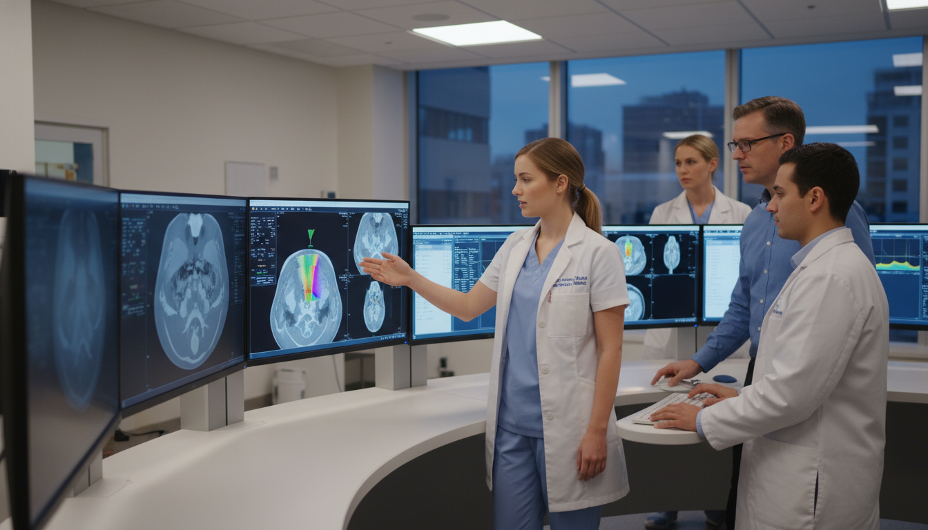 Radiation oncology resident on away rotation interacting with multidisciplinary team Radiation oncology resident on away rotation interacting with multidisciplinary team - DO graduate residency for Letters of R