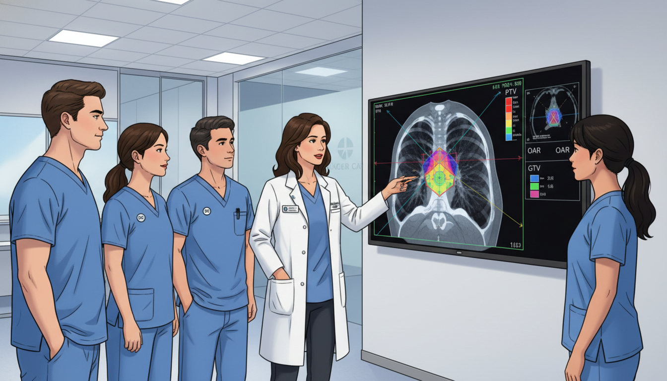 Radiation oncology residents and attending reviewing treatment plan - DO graduate residency for Program Selection Strategy fo