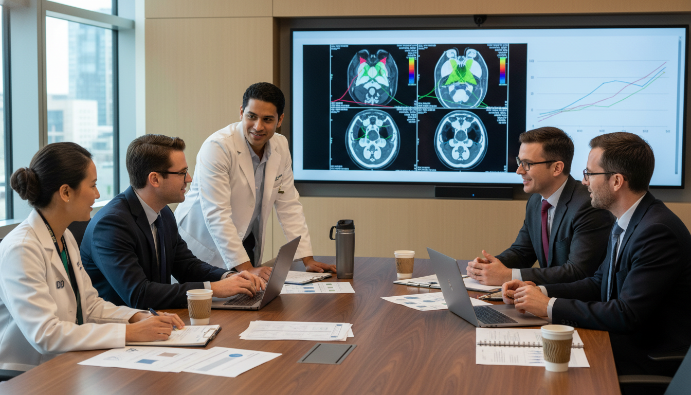 Radiation oncology team collaborating on research - DO graduate residency for Research During Residency for DO Graduate in Ra