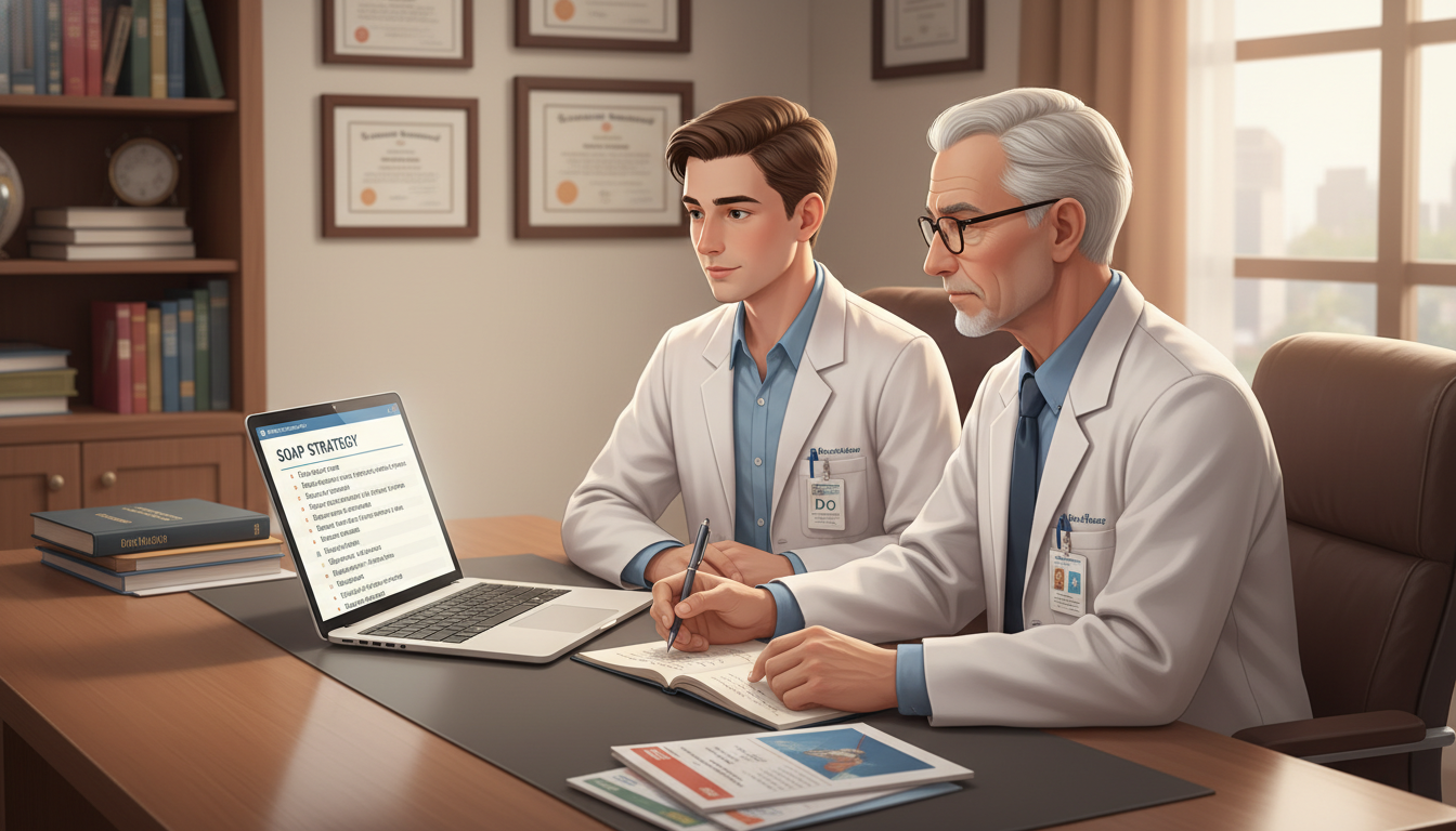 DO graduate meeting with faculty mentor about SOAP strategy - DO graduate residency for SOAP Preparation for DO Graduate in R