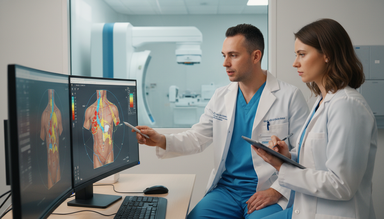 Radiation oncology resident and DO student reviewing treatment plans - DO graduate residency for Step Score Strategy for DO G