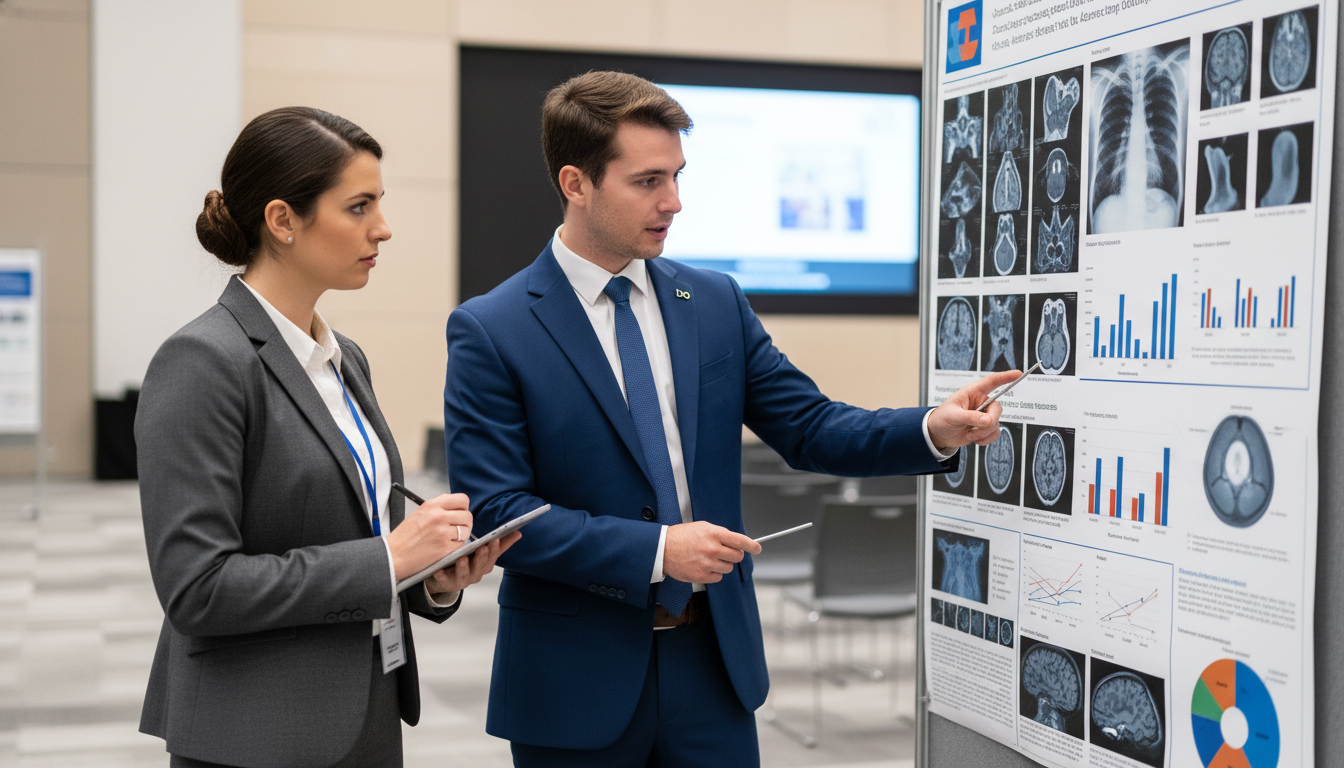 Radiology resident preparing research poster Radiology resident preparing research poster - DO graduate residency for CV Building for DO Graduate in Diagnostic Radiology