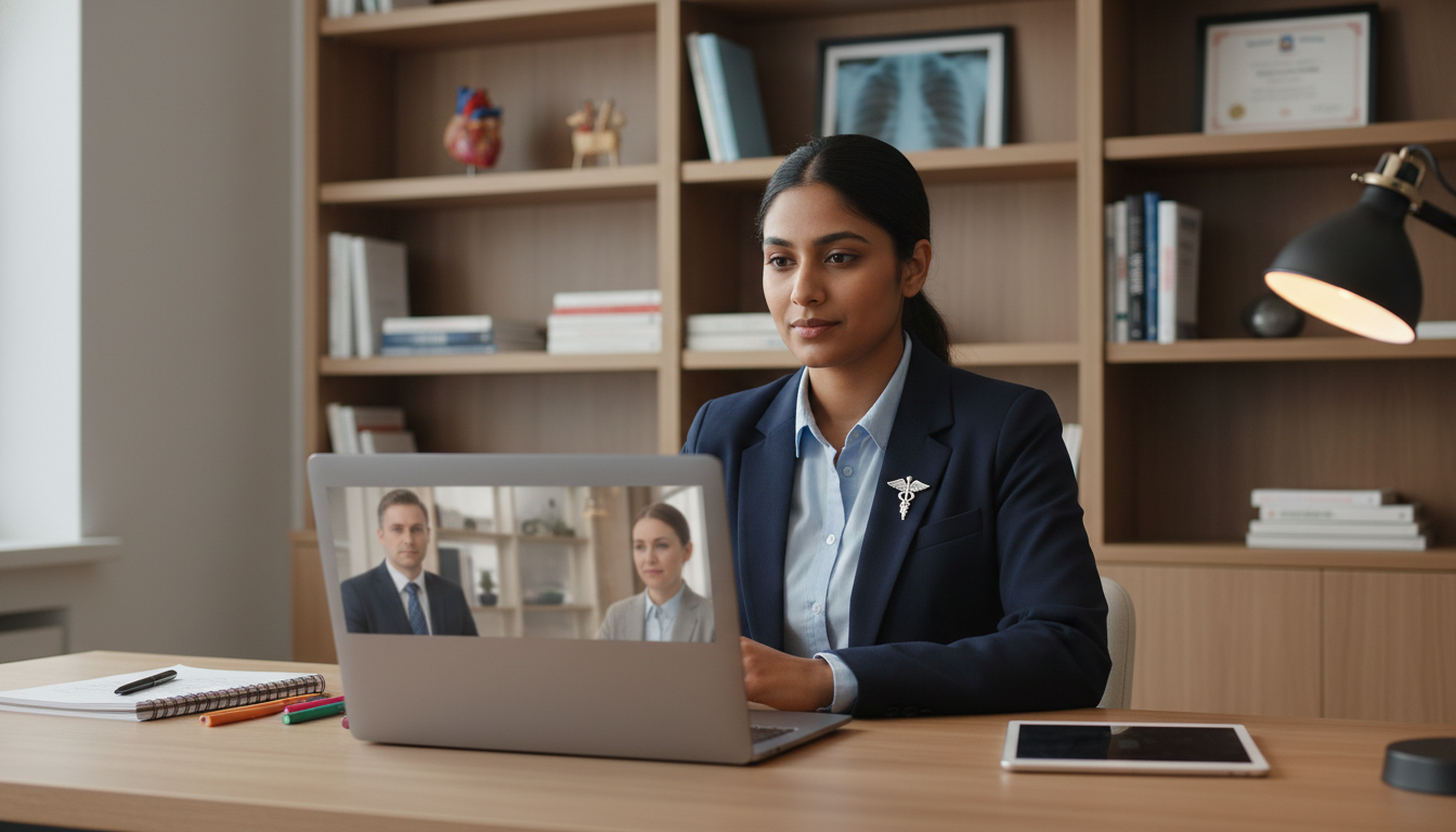 Virtual residency interview setup for diagnostic radiology applicant - DO graduate residency for Pre-Interview Preparation fo