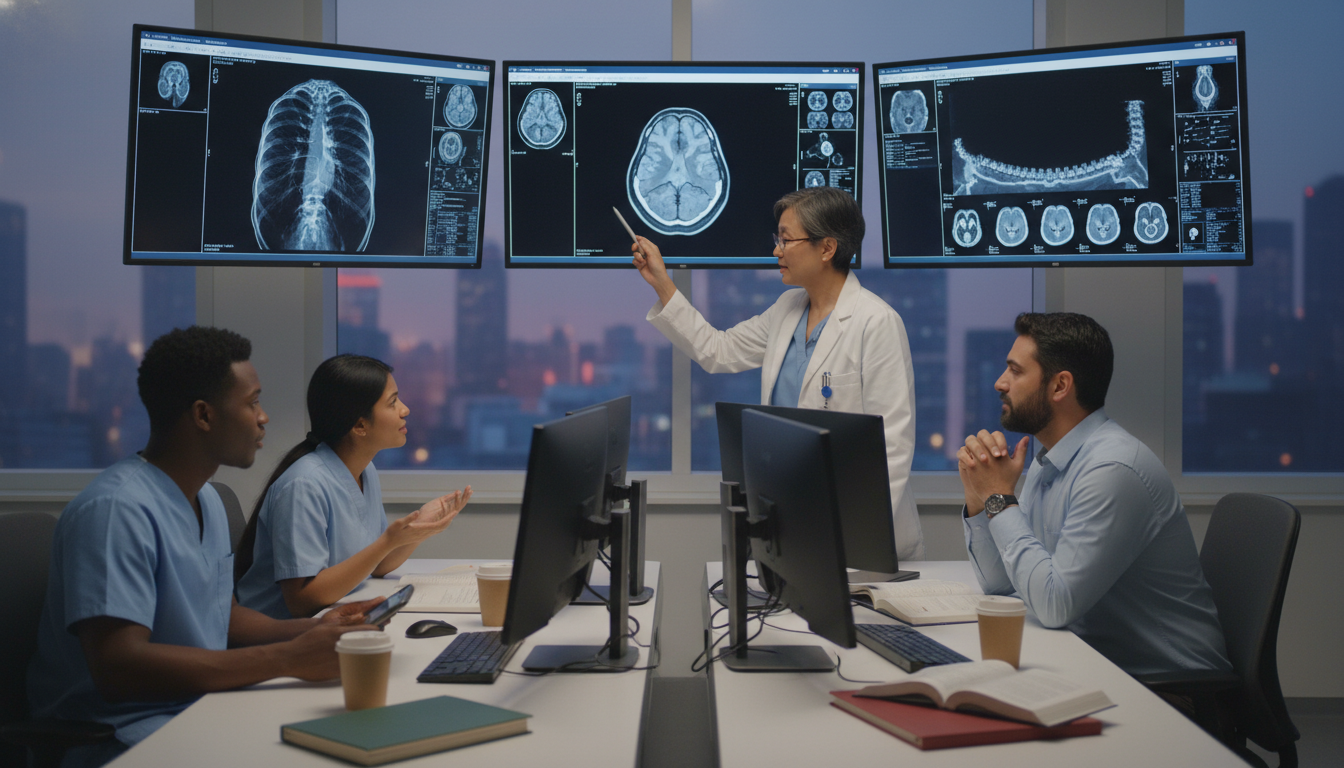 Diagnostic radiology residents and attending in reading room Diagnostic radiology residents and attending in reading room - DO graduate residency for How to Research Programs for DO Grad