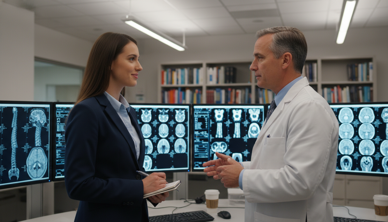 Osteopathic graduate interacting with radiology faculty during residency interview - DO graduate residency for Step Score Str
