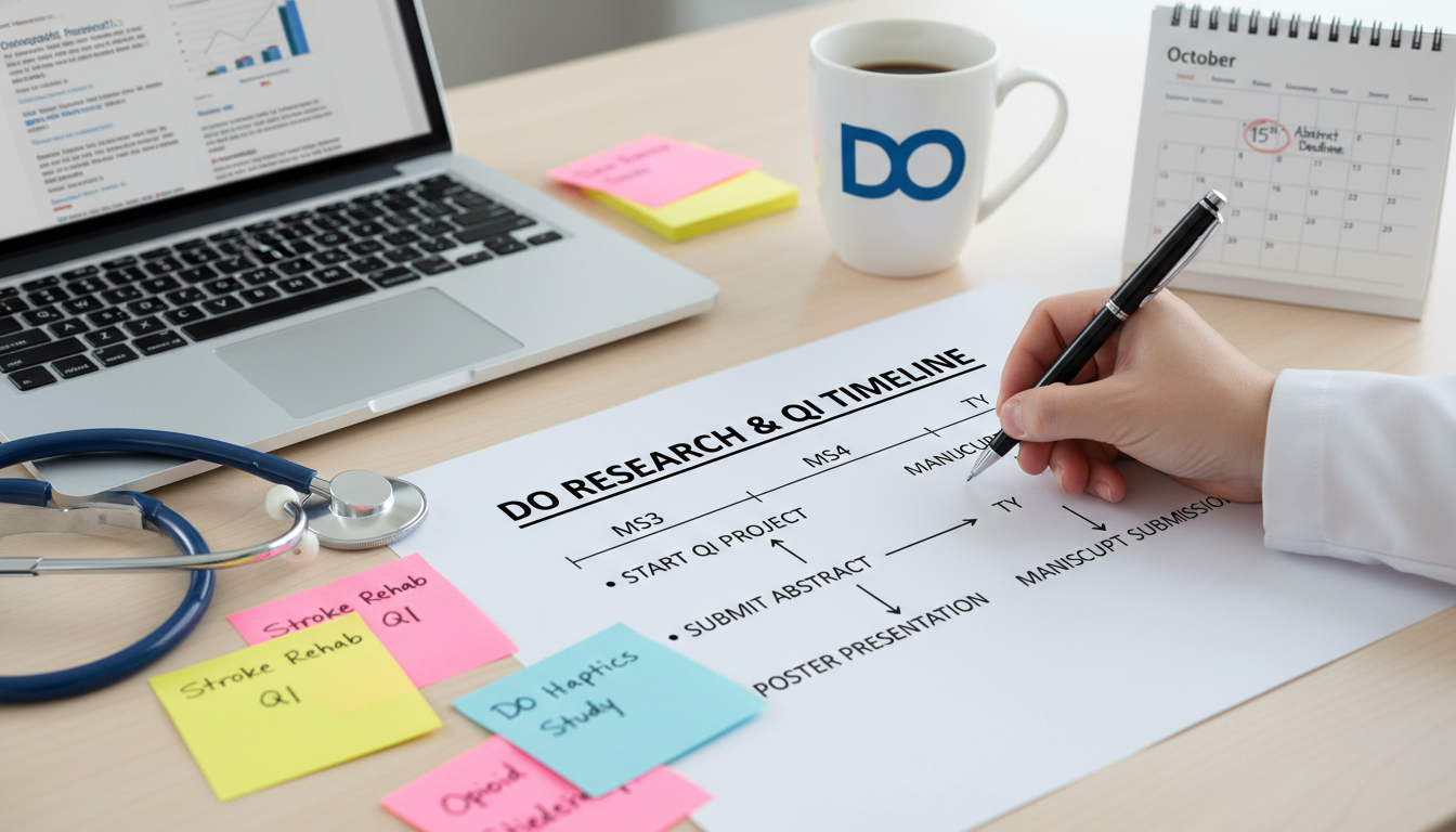 Timeline planning for research profile during medical school and transitional year Timeline planning for research profile during medical school and transitional year - DO graduate residency for Research Profi