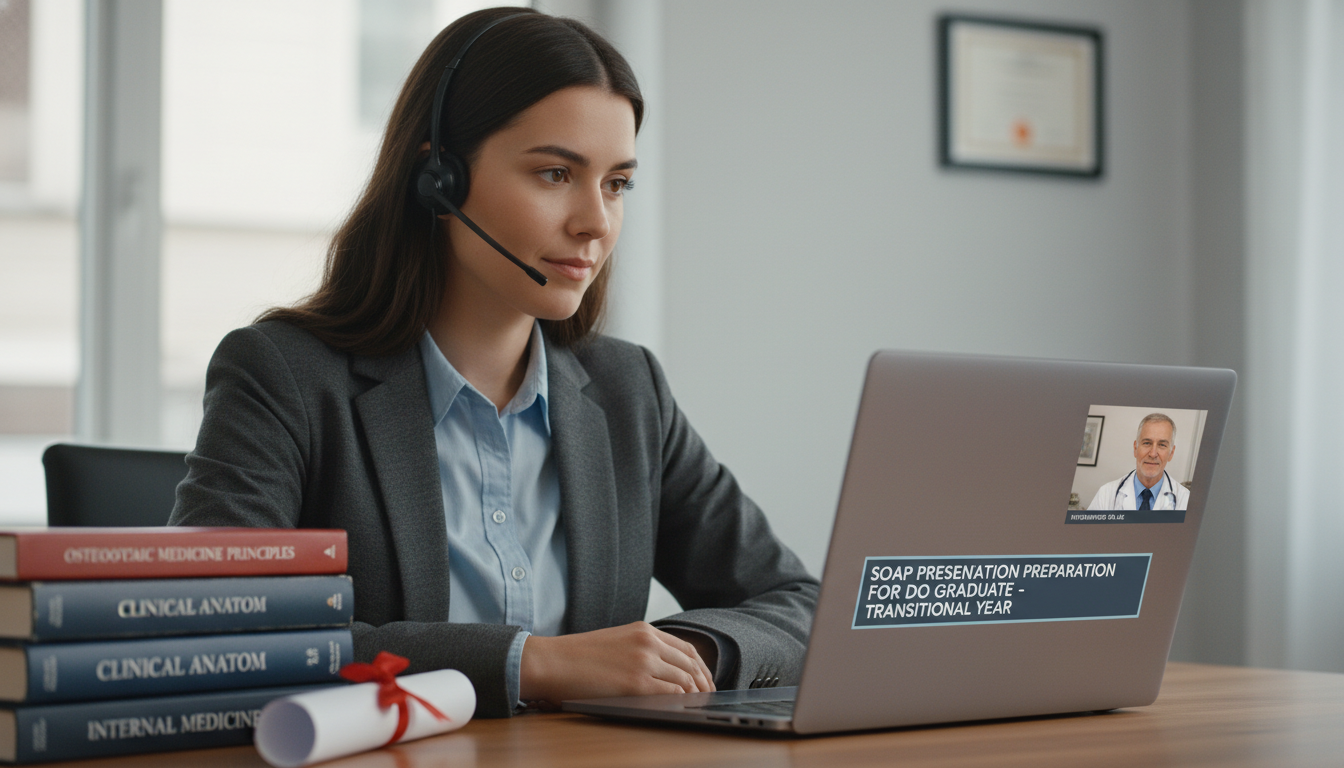 DO graduate on video interview during SOAP for a Transitional Year residency - DO graduate residency for SOAP Preparation for