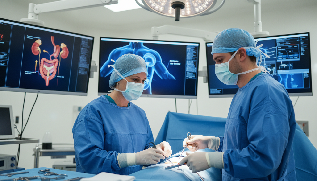 Urology operating room with resident and attending - DO graduate residency for Case Volume Evaluation for DO Graduate in Urol