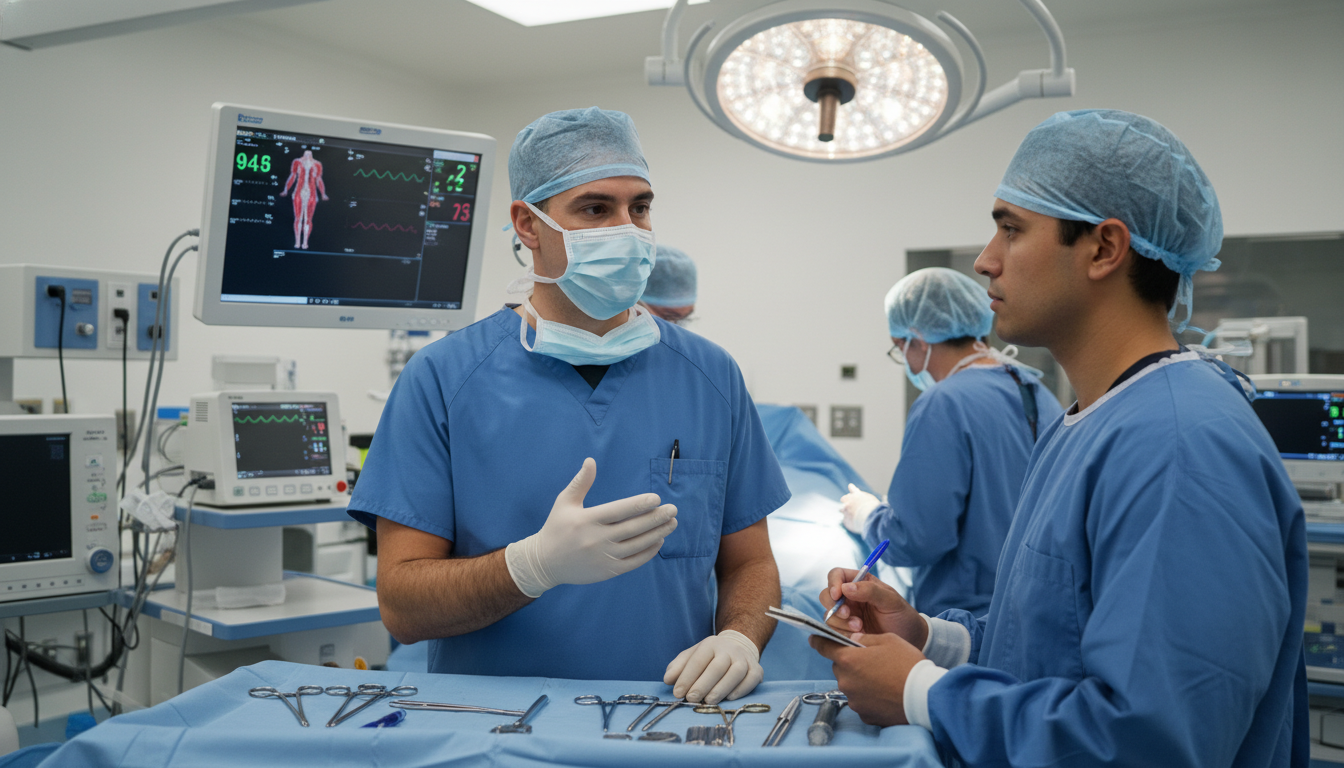 Urology resident mentoring a DO applicant in the operating room - DO graduate residency for Low Step Score Strategies for DO