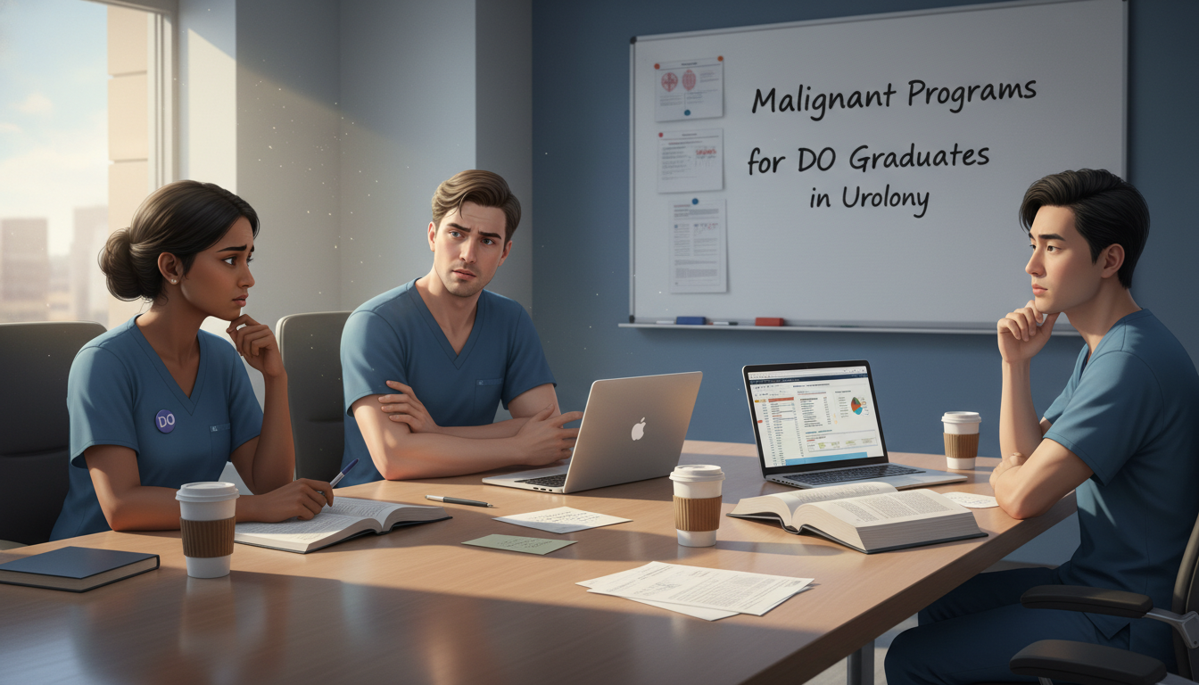 Urology residents in discussion during conference Urology residents in discussion during conference - DO graduate residency for Identifying Malignant Programs for DO Graduate
