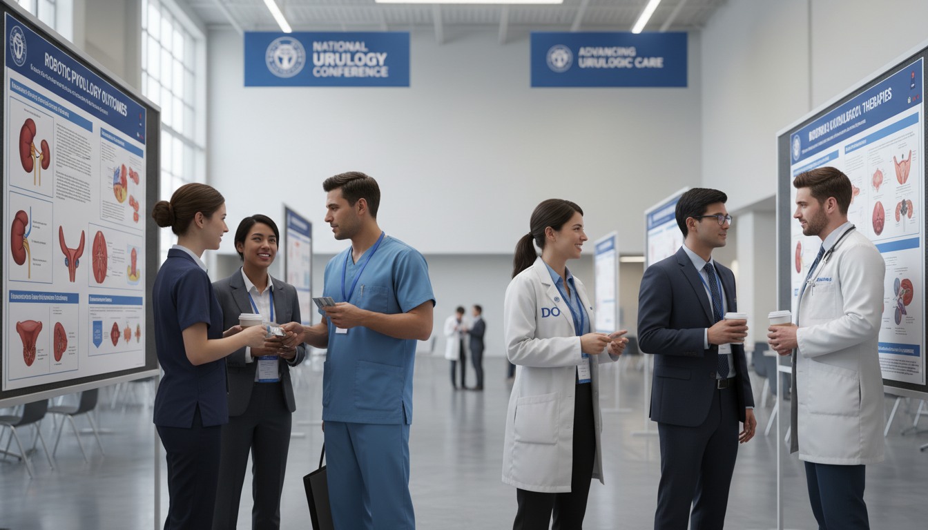 Urology residents networking at a professional medical conference - DO graduate residency for Networking in Medicine for DO G