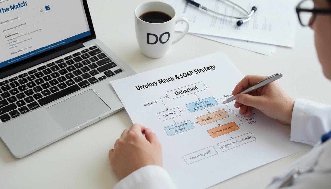 Flowchart and strategy planning for SOAP and urology reapplication - DO graduate residency for SOAP Preparation for DO Gradua