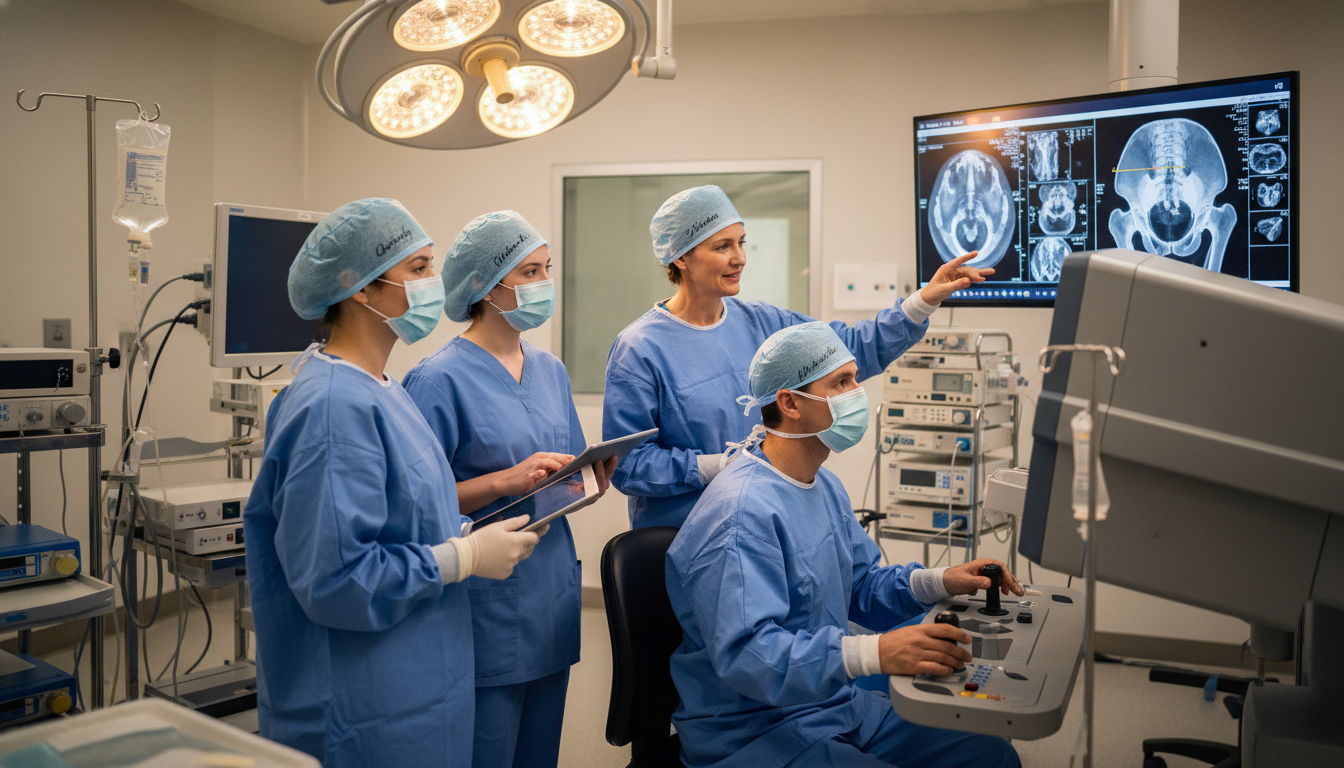 Urology residents collaborating in the operating room Urology residents collaborating in the operating room - DO graduate residency for Work-Life Balance Assessment for DO Graduat